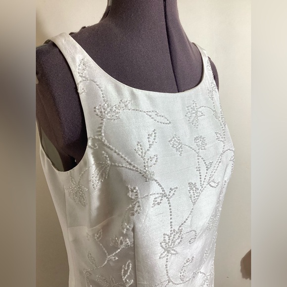 Vtg Anne Taylor Satin Silk Beaded Top 6P Ivory Bridal Wedding Separates Sparkle - Picture 7 of 14